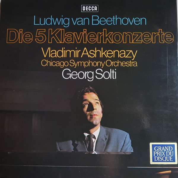 Cover Ludwig van Beethoven - Vladimir Ashkenazy, Chicago Symphony Orchestra*, Georg Solti - Die 5 Klavierkonzerte (4xLP, RE + Box) Schallplatten Ankauf
