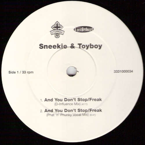 Cover Sneekie & Toyboy - And You Don't Stop / Freak (12) Schallplatten Ankauf