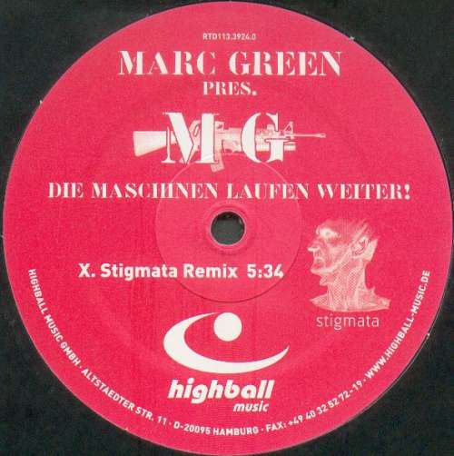 Cover Marc Green Pres. MG* - Die Maschinen Laufen Weiter! (12) Schallplatten Ankauf