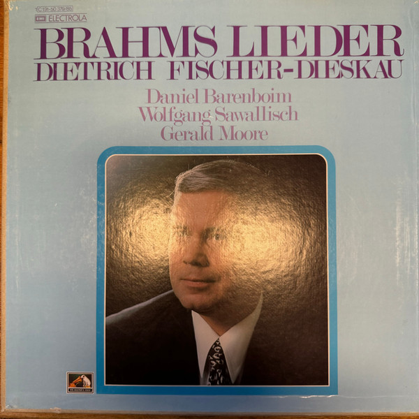 Cover Johannes Brahms, Dietrich Fischer-Dieskau, Daniel Barenboim, Wolfgang Sawallisch, Gerald Moore - Brahms Lieder (Box, Comp + 7xLP) Schallplatten Ankauf