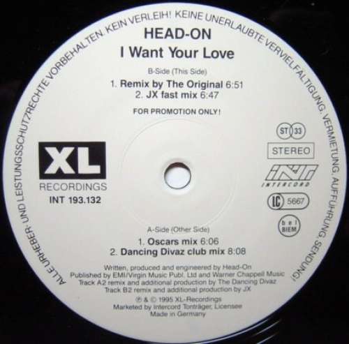 Cover Head-On - I Want Your Love (12, Promo) Schallplatten Ankauf