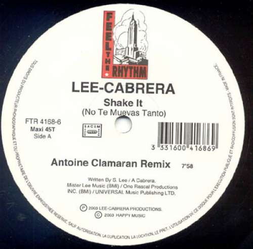 Cover Lee-Cabrera - Shake It (No Te Muevas Tanto) (12, Maxi) Schallplatten Ankauf