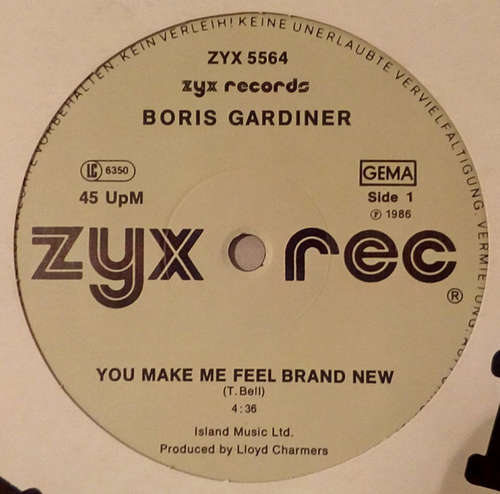 Cover Boris Gardiner - You Make Me Feel Brand New (12) Schallplatten Ankauf