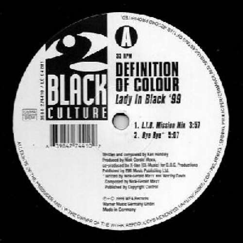 Cover Definition Of Colour - Lady In Black '99 (12) Schallplatten Ankauf