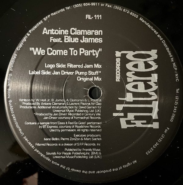 Cover Antoine Clamaran Feat. Blue James - We Come To Party (12, Bla) Schallplatten Ankauf