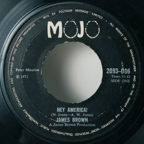 Cover James Brown - Hey America ! / Brother Rapp (Part 1) (7, Single, Lar) Schallplatten Ankauf