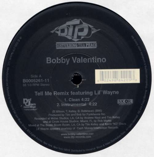 Cover Bobby Valentino (2) - Tell Me Remix (12) Schallplatten Ankauf