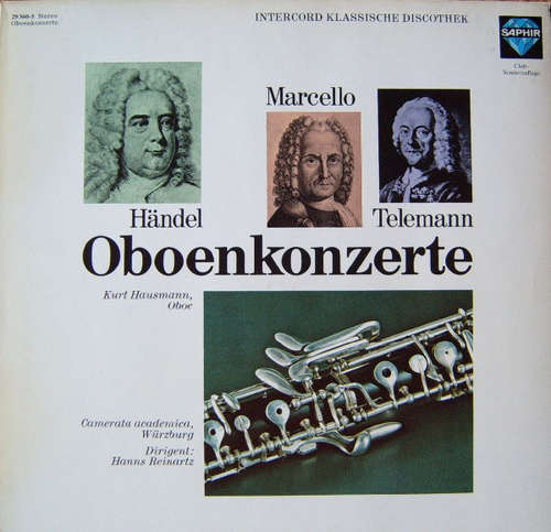 Cover Händel*, Marcello*, Telemann* - Kurt Hausmann, Camerata Academica, Würzburg*, Hanns Reinartz - Oboenkonzerte (LP) Schallplatten Ankauf