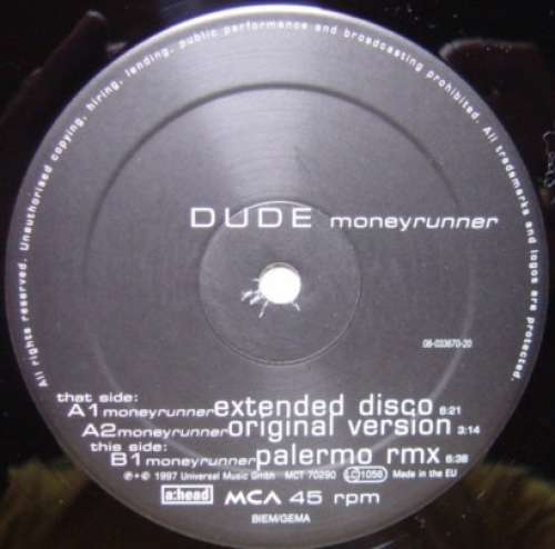 Cover Dude (2) - Moneyrunner (12) Schallplatten Ankauf