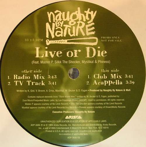 Cover Naughty By Nature - Live Or Die (12, Promo) Schallplatten Ankauf