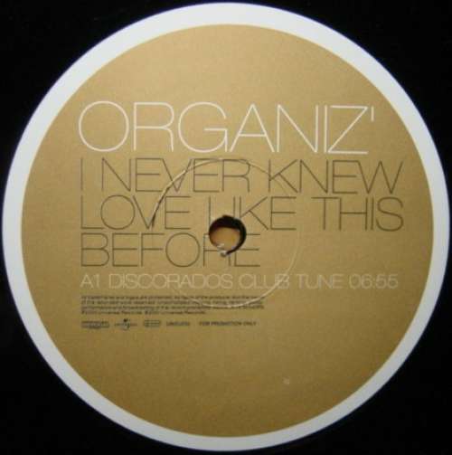 Cover Organiz' - I Never Knew Love Like This Before (12) Schallplatten Ankauf