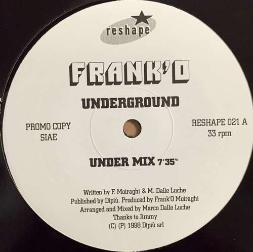 Cover Frank 'O Moiraghi - Underground (12, Promo) Schallplatten Ankauf