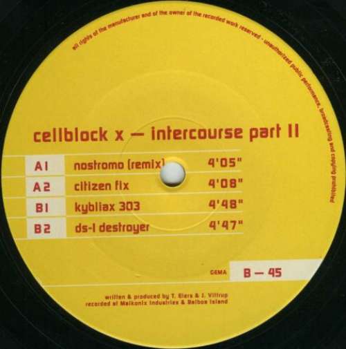Cover Cellblock X - Intercourse Part II (12) Schallplatten Ankauf