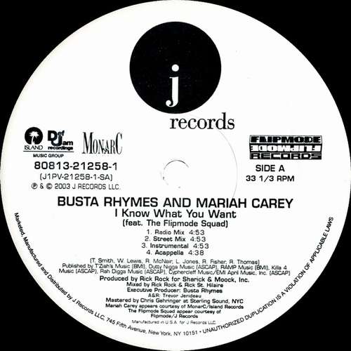 Cover Busta Rhymes And Mariah Carey Feat. The Flipmode Squad* - I Know What You Want (12, Single) Schallplatten Ankauf