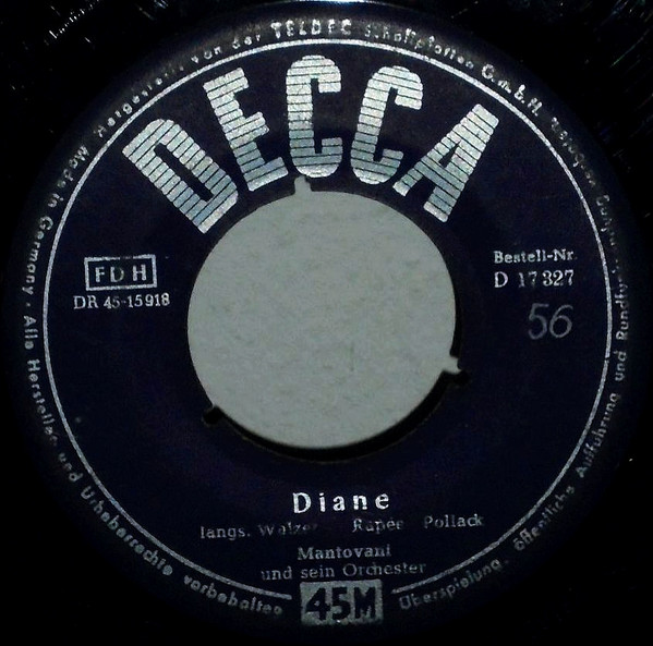 Cover Mantovani Und Sein Orchester* - Diane / Charmaine (7, Single, Mono) Schallplatten Ankauf
