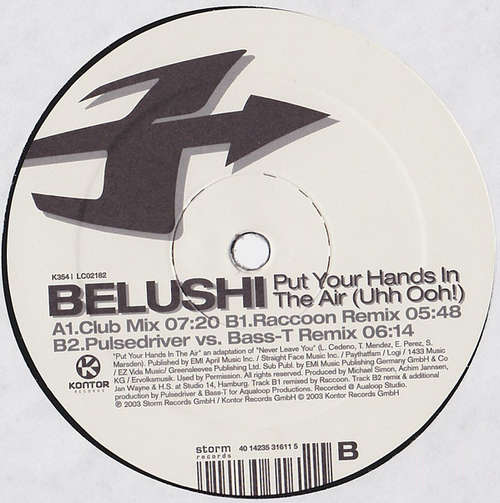 Cover Belushi (2) - Put Your Hands In The Air (Uhh Ooh!) (12) Schallplatten Ankauf