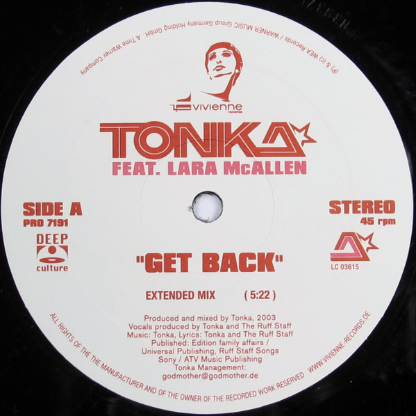 Cover Tonka* - Get Back (12, Promo, Par) Schallplatten Ankauf