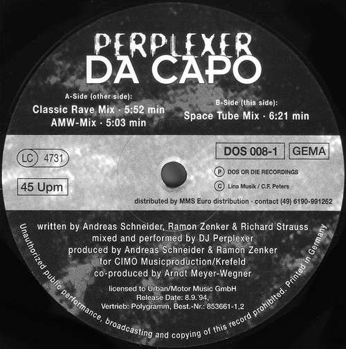 Cover Perplexer - Da Capo (12) Schallplatten Ankauf