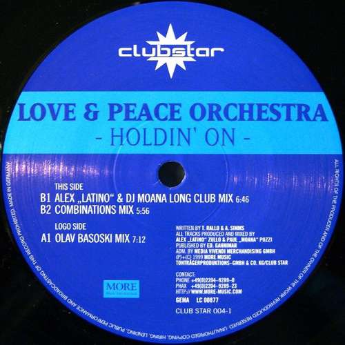 Cover Love & Peace Orchestra - Holdin' On (12) Schallplatten Ankauf