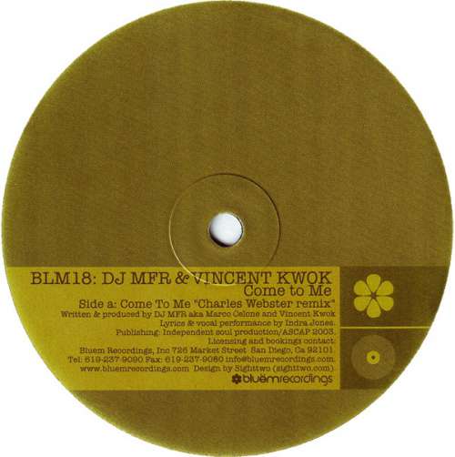 Cover DJ MFR & Vincent Kwok - Come To Me (12) Schallplatten Ankauf