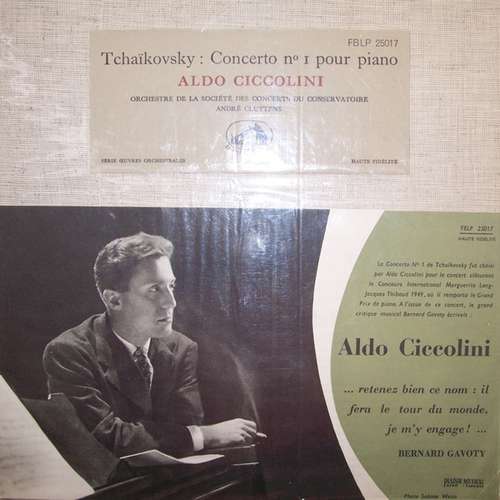 Cover Tchaïkovsky* - Aldo Ciccolini, Orchestre De La Société Des Concerts Du Conservatoire, André Cluytens - Concerto N° 1 Pour Piano (10, Mono) Schallplatten Ankauf