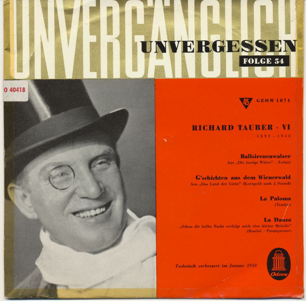 Cover Richard Tauber - Richard Tauber VI (7, EP, Mono) Schallplatten Ankauf