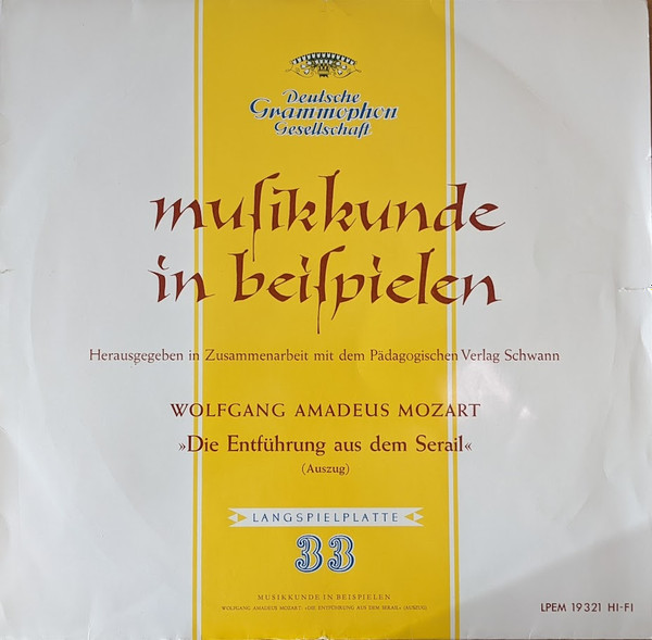 Cover Wolfgang Amadeus Mozart - Die Entführung Aus Dem Serail (Auszug) (LP, Mono) Schallplatten Ankauf