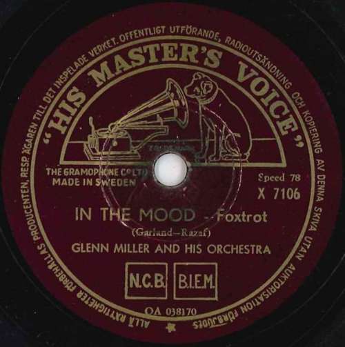 Cover Glenn Miller And His Orchestra - In The Mood (Shellac, 10) Schallplatten Ankauf