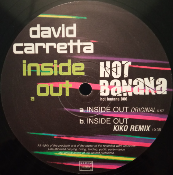 Cover David Carretta - Inside Out (12) Schallplatten Ankauf