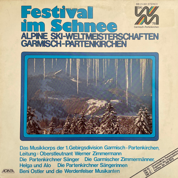 Cover Various - Festival Im Schnee. Alpine Ski-Weltmeisterschaften Garmisch-Partenkichen (LP, Comp) Schallplatten Ankauf