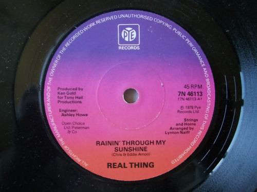 Cover Real Thing* - Rainin' Through My Sunshine (7, Single, Sol) Schallplatten Ankauf