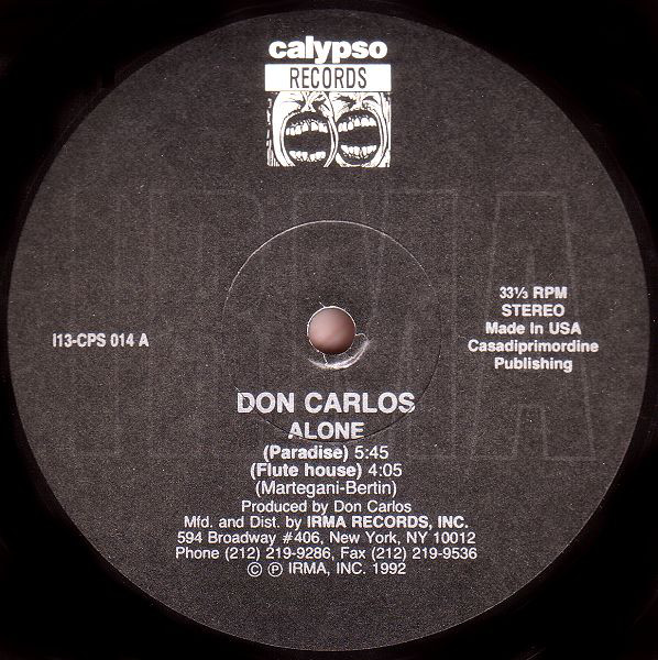 Cover Don Carlos - Alone (12) Schallplatten Ankauf
