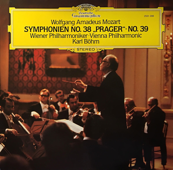 Cover Wolfgang Amadeus Mozart – Wiener Philharmoniker, Karl Böhm - Symphonien No. 38 „Prager“ ･ No. 39 (LP, RP) Schallplatten Ankauf