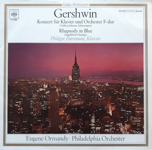 Cover Gershwin*, Gilbert Johnson, Philippe Entremont, Eugene Ormandy ✶ Philadelphia Orchestra* - Konzert Für Klavier Und Orchester F-dur / Rhapsody In Blue (LP, RE) Schallplatten Ankauf