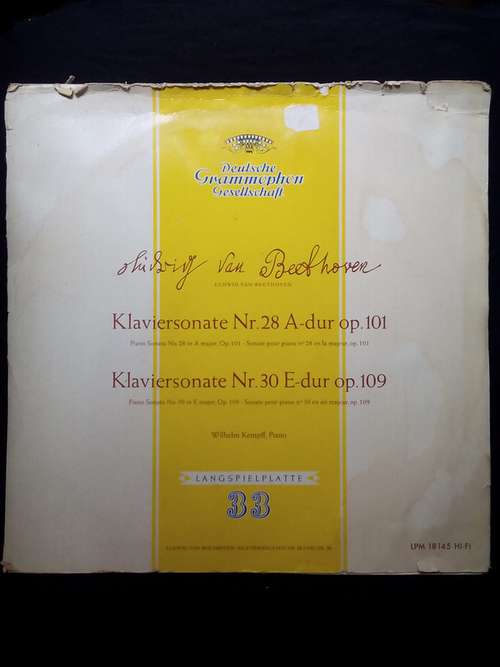 Cover Ludwig van Beethoven — Wilhelm Kempff - Klaviersonate Nr. 28 A-dur Op. 101 Und Nr. 30 E-dur Op. 109 (LP, Mono) Schallplatten Ankauf
