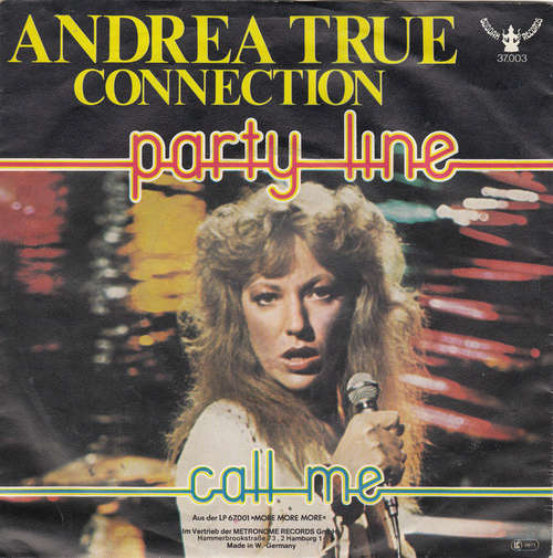Cover Andrea True Connection - Party Line (7, Single) Schallplatten Ankauf