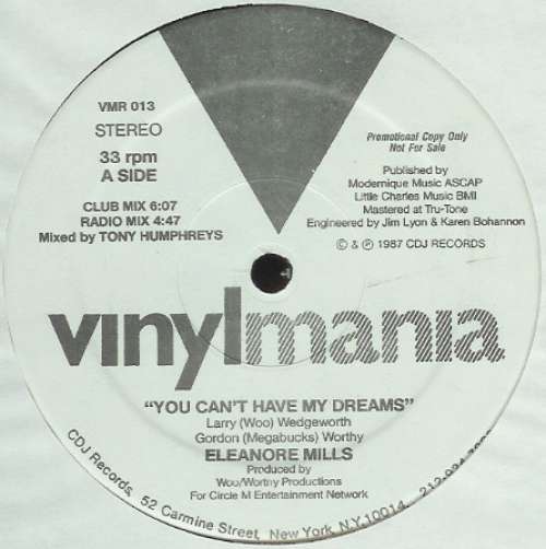 Cover Eleanore Mills - You Can't Have My Dreams (12, Promo) Schallplatten Ankauf