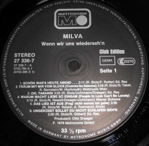 Cover Milva - Wenn Wir Uns Wiederseh'n (LP, Album, Club) Schallplatten Ankauf