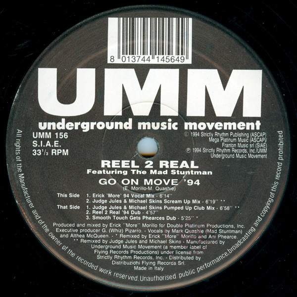 Cover Reel 2 Real Featuring The Mad Stuntman - Go On Move '94 (12) Schallplatten Ankauf