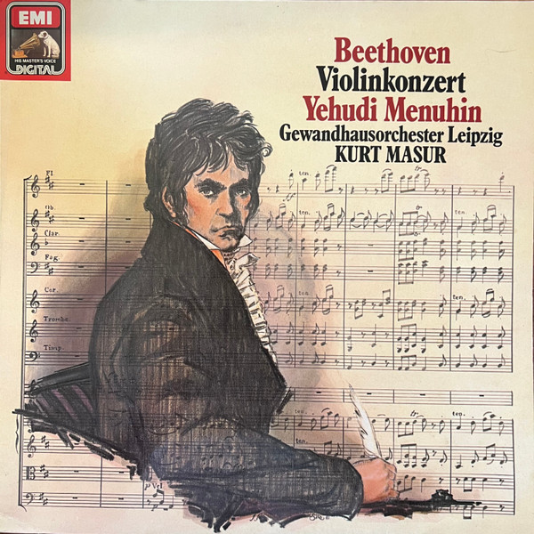 Cover Beethoven*, Yehudi Menuhin, Gewandhausorchester Leipzig, Kurt Masur - Violinkonzert (LP) Schallplatten Ankauf