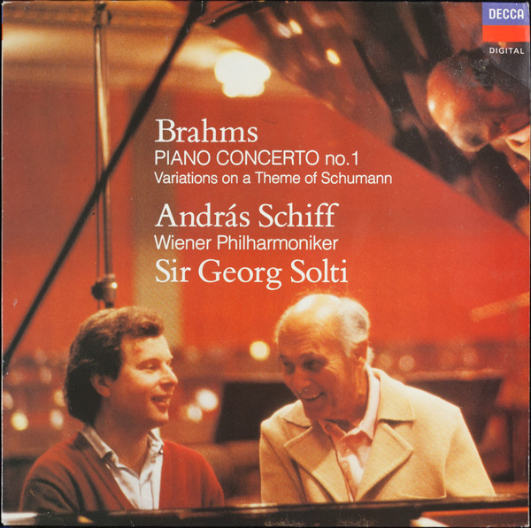 Cover Brahms* - András Schiff, Wiener Philharmoniker, Sir Georg Solti* - Piano Concerto No. 1. Variations On A Theme Of Schumann (LP) Schallplatten Ankauf