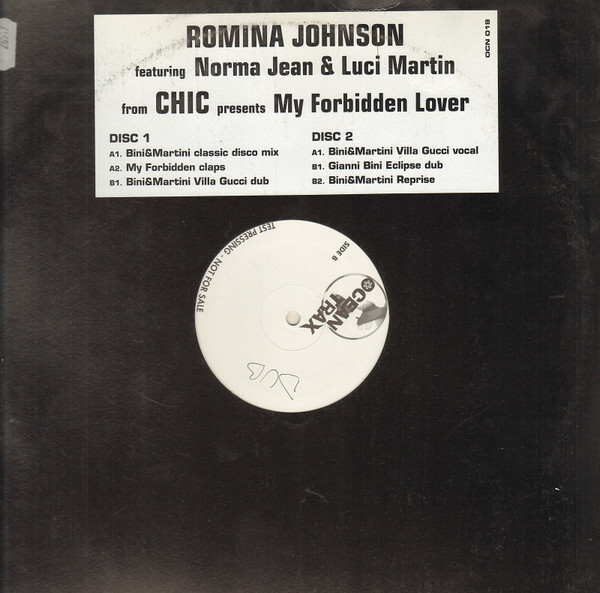 Cover Romina Johnson Featuring Norma Jean* & Luci Martin From Chic - My Forbidden Lover (2x12, TP) Schallplatten Ankauf