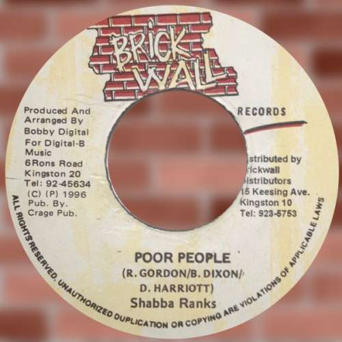 Cover Shabba Ranks - Poor People (7) Schallplatten Ankauf