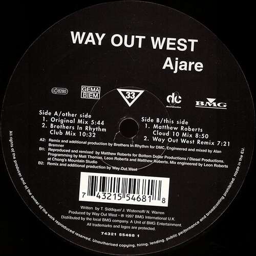 Cover Way Out West - Ajare (12) Schallplatten Ankauf