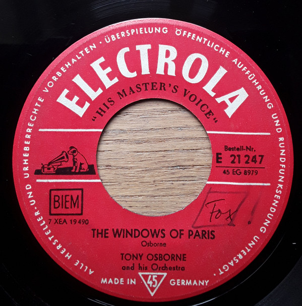 Cover Tony Osborne And His Orchestra - The Windows Of Paris / The Lights Of Lisbon (7, Single) Schallplatten Ankauf