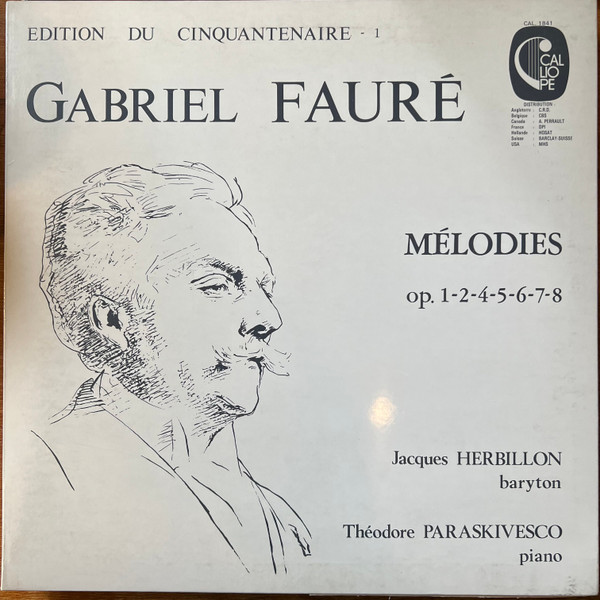 Cover Gabriel Fauré, Jacques Herbillon, Théodore Paraskivesco - Mélodies Op. 1-2-4-5-6-7-8 (LP) Schallplatten Ankauf