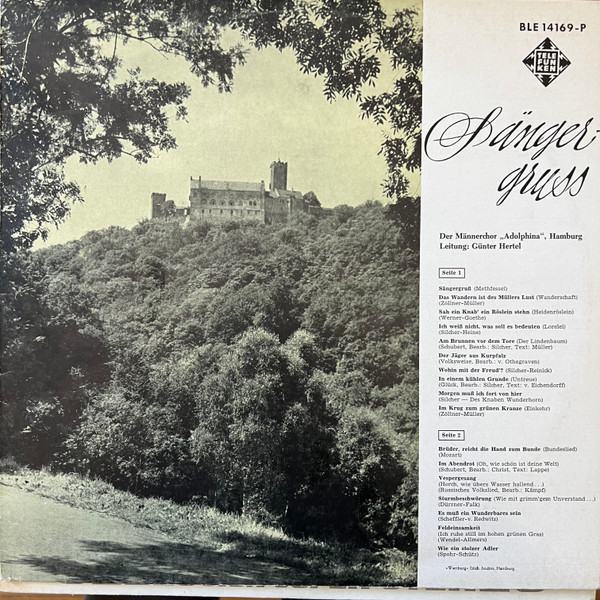 Cover Der Männerchor Adolphina, Hamburg* Leitung: Günter Hertel - Sängergruss (Die Schönsten Männerchöre) (LP, Mono) Schallplatten Ankauf