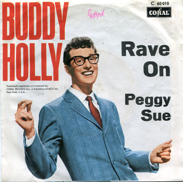 Cover Buddy Holly - Rave On / Peggy Sue (7, Single) Schallplatten Ankauf