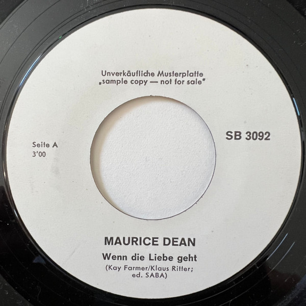 Bild Maurice Dean - Wenn Die Liebe Geht (7, Single, Promo) Schallplatten Ankauf