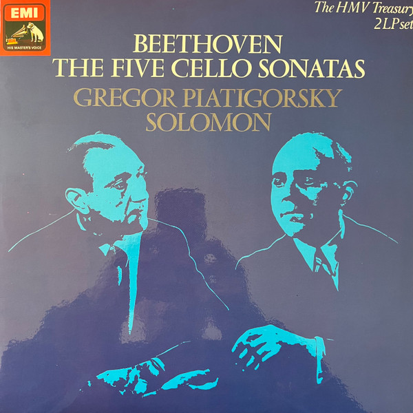 Cover Beethoven*, Gregor Piatigorsky, Solomon (6) - The Five Cello Sonatas (2xLP, Comp, Mono, Gat) Schallplatten Ankauf